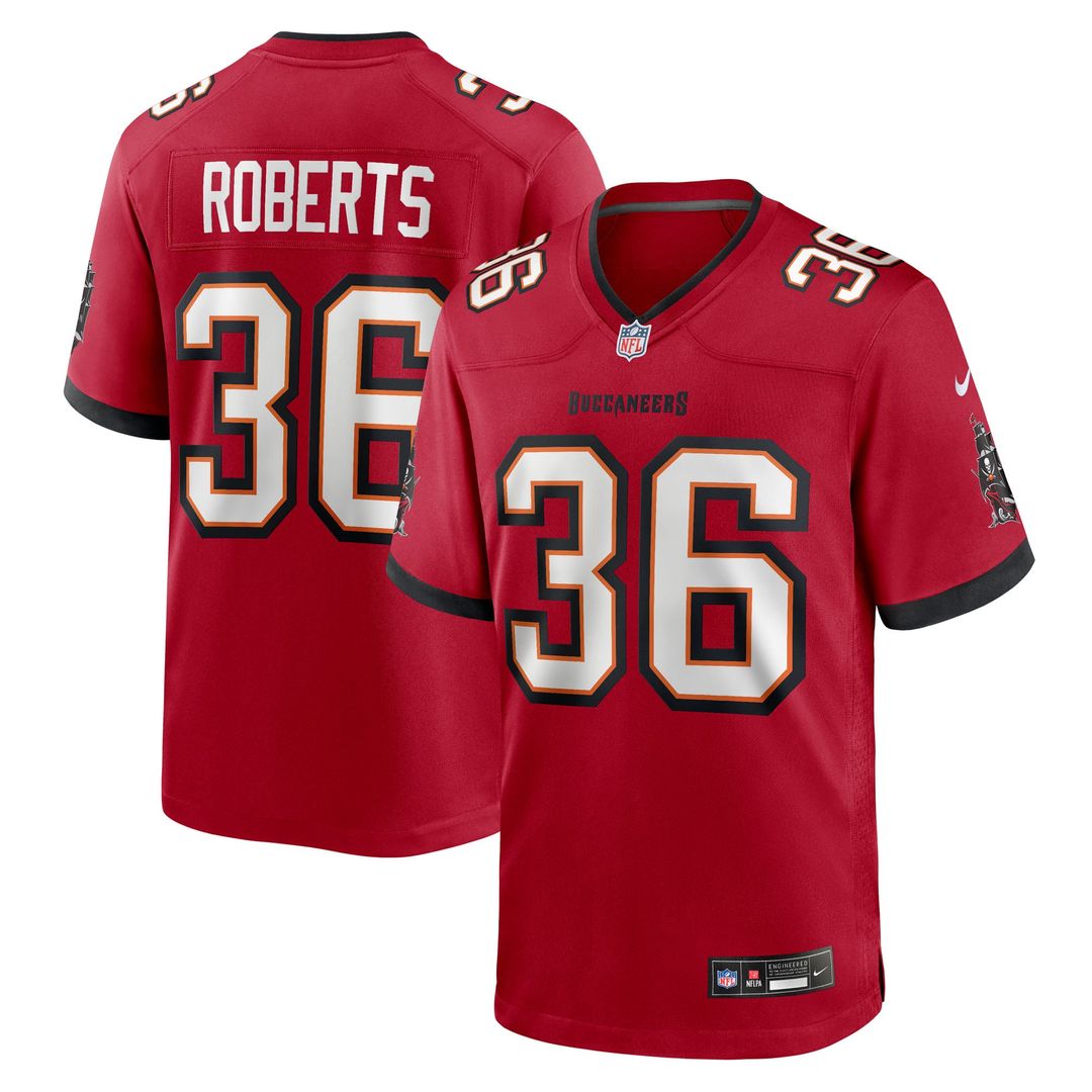 Tampa Bay Buccaneers JJ Roberts Nike Red Game Jersey
