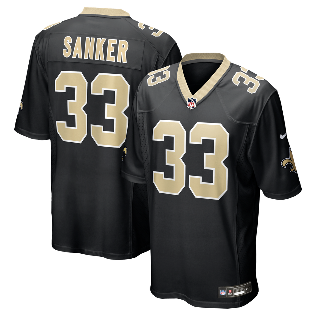 New Orleans Saints Jonas Sanker Nike Black Game Jersey