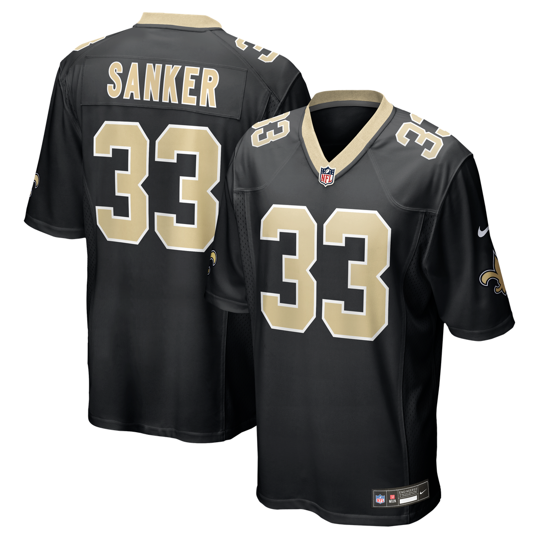 New Orleans Saints Jonas Sanker Nike Black Game Jersey