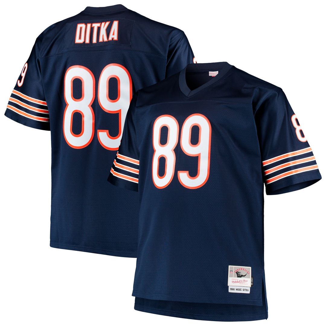 Chicago Bears Mike Ditka Mitchell & Ness Navy Big & Tall 1966 Retired Player Replica Jersey