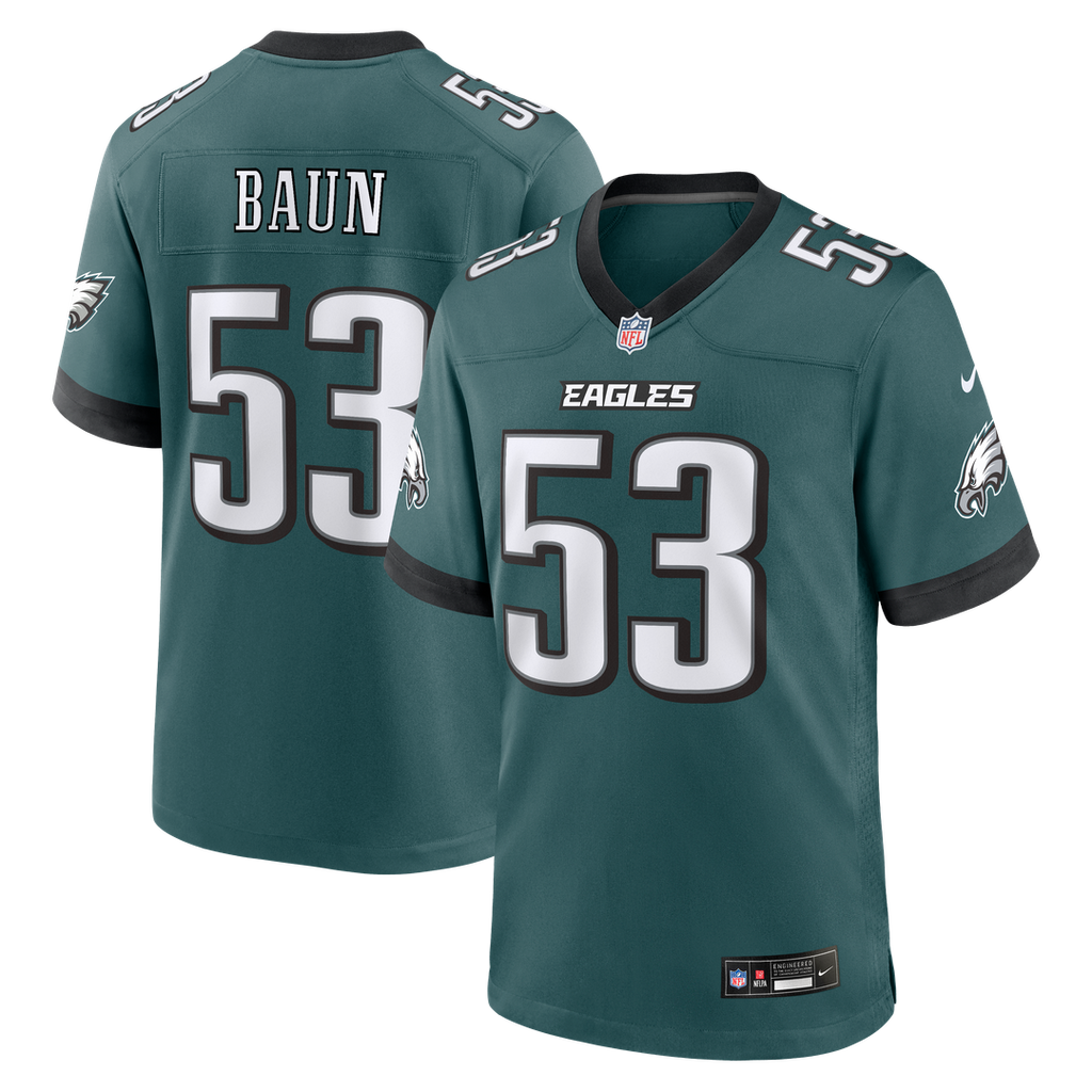 Philadelphia Eagles Zack Baun Nike Midnight Green Game Jersey