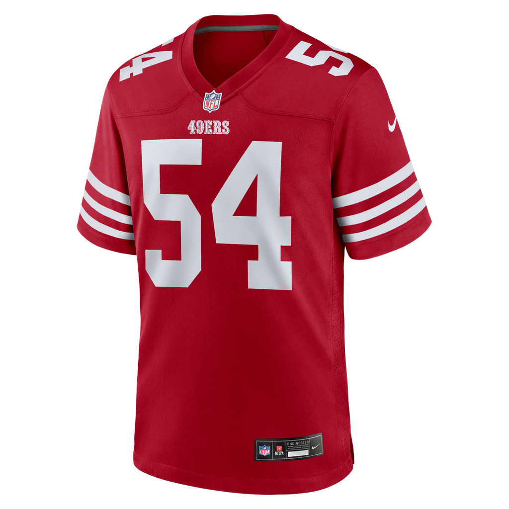 San Francisco 49ers Fred Warner Nike Scarlet Team Game Jersey