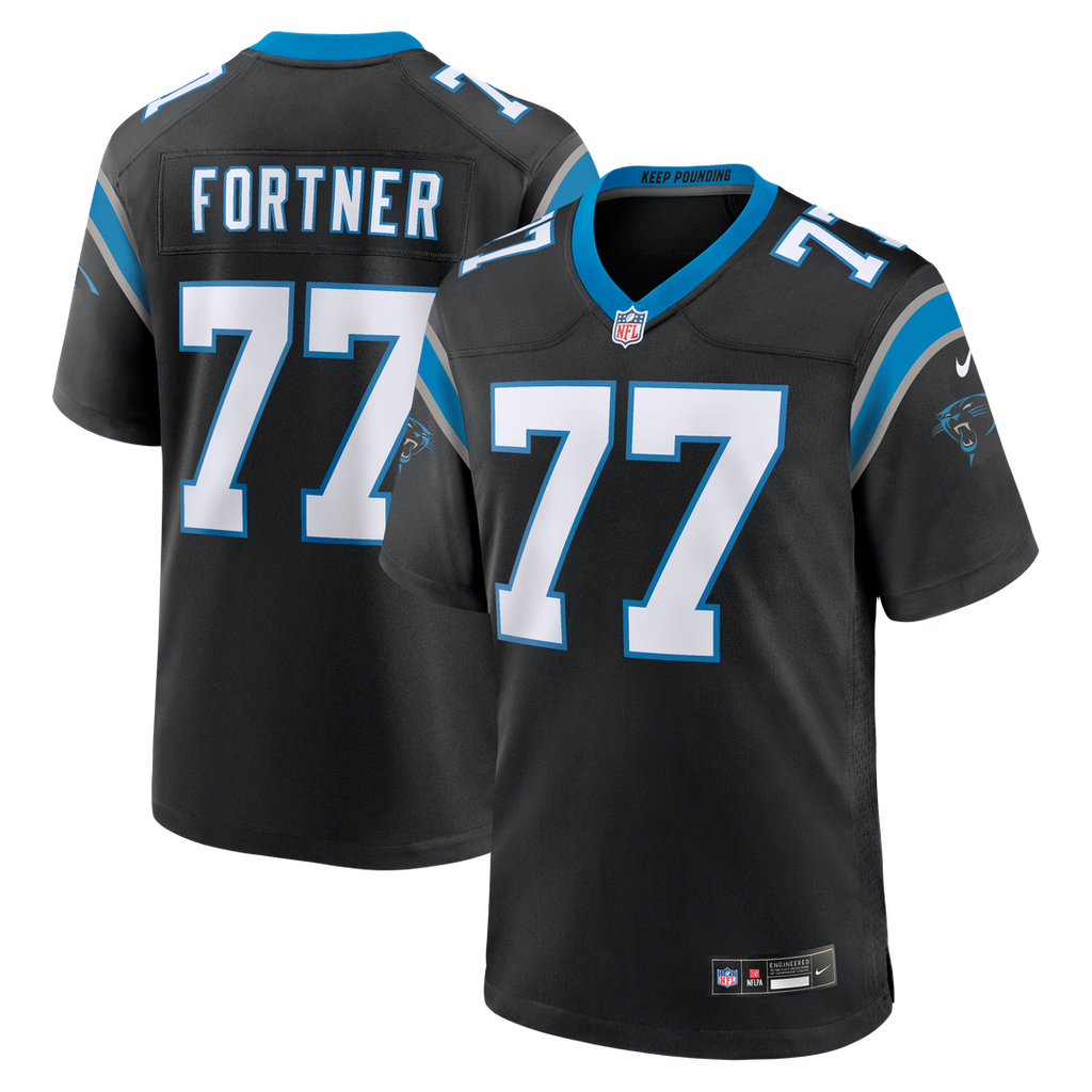 Carolina Panthers Luke Fortner Nike Black Game Jersey