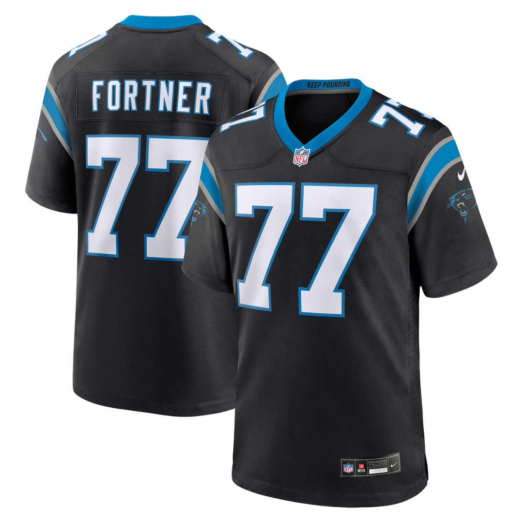 Carolina Panthers Luke Fortner Nike Black Game Jersey