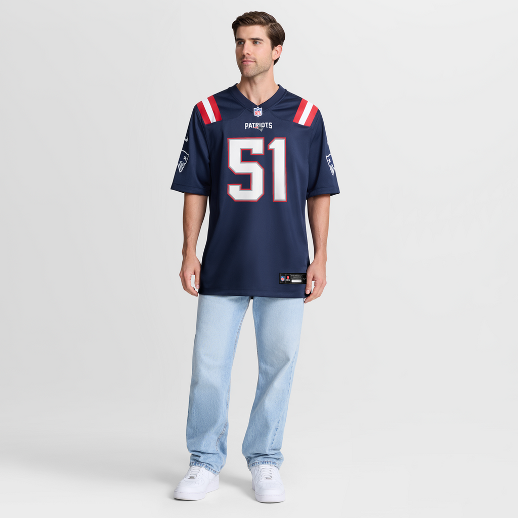 New England Patriots James Hudson Nike Navy Game Jersey
