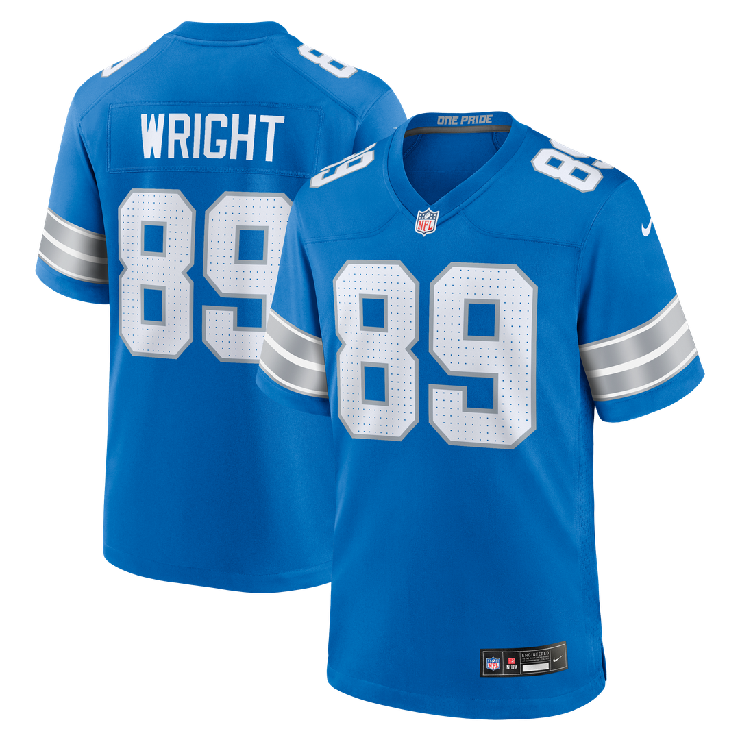 Detroit Lions Brock Wright Nike Blue Game Jersey
