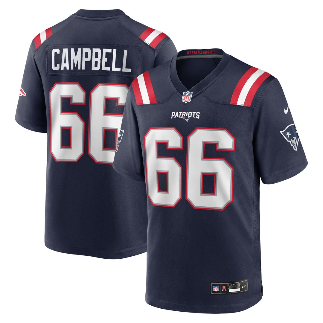 New England Patriots Will Campbell Nike Navy Game Jersey