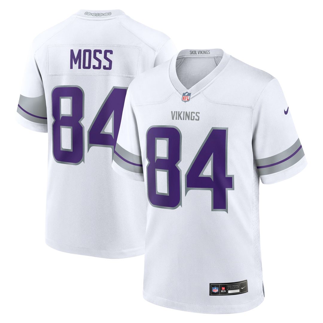 Minnesota Vikings Randy Moss Nike White Alternate Retired Game Jersey
