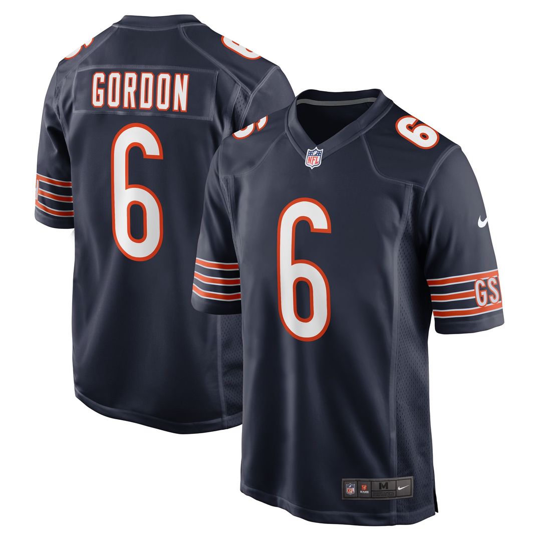 Chicago Bears Kyler Gordon Nike Navy Game Jersey