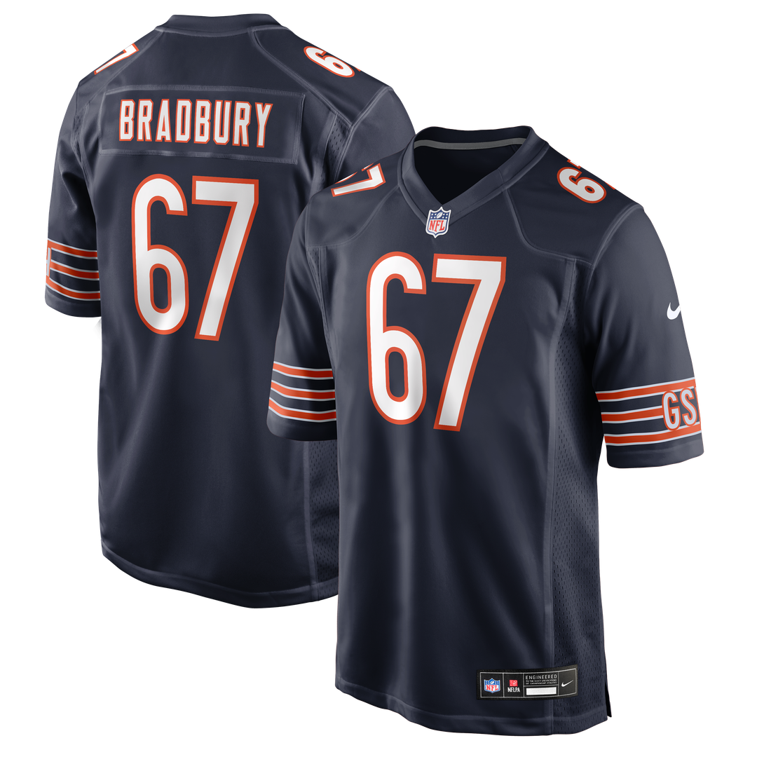 Chicago Bears Garrett Bradbury Nike Navy Game Jersey