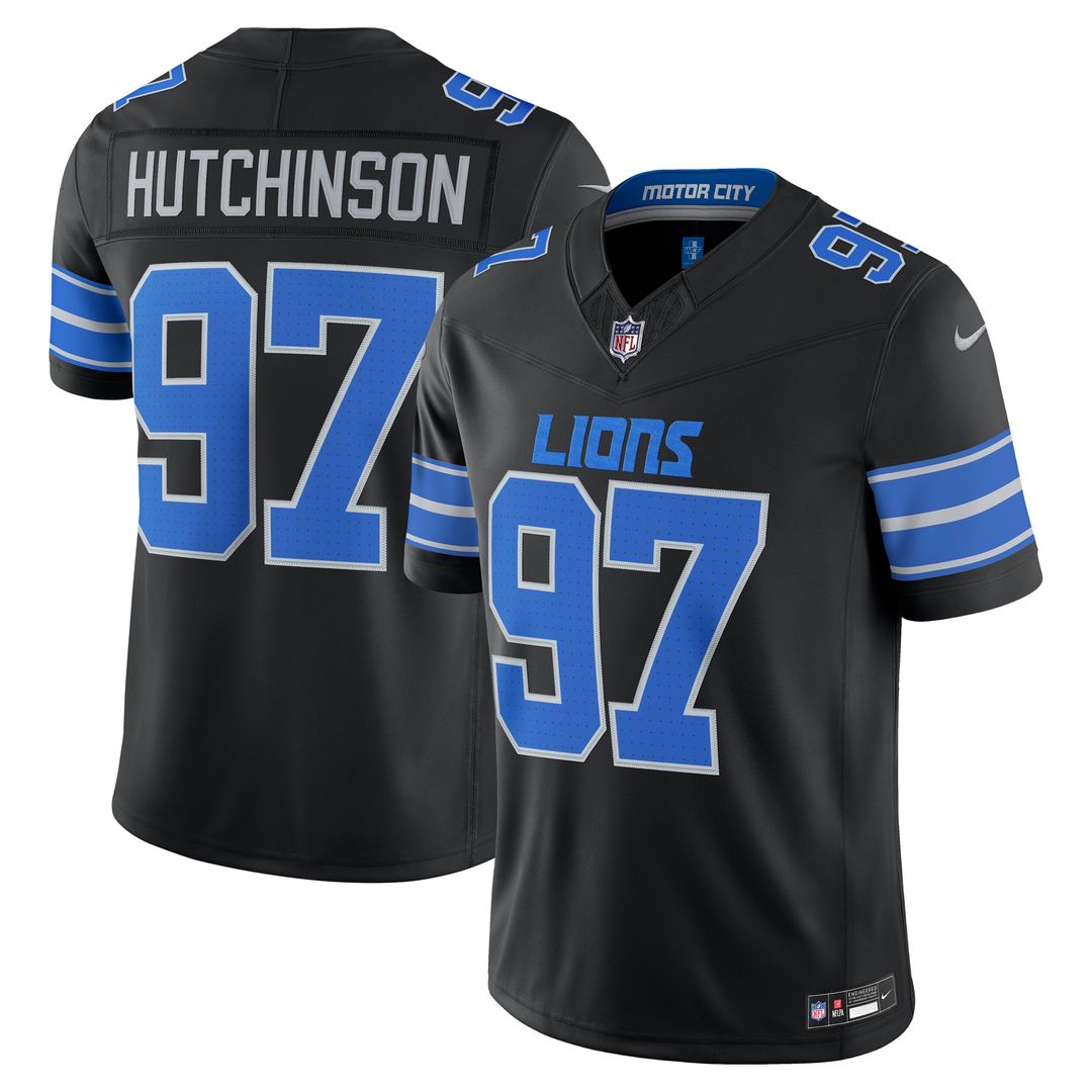 Detroit Lions Aidan Hutchinson Nike Black Alternate Vapor FUSE Stitched Limited Jersey