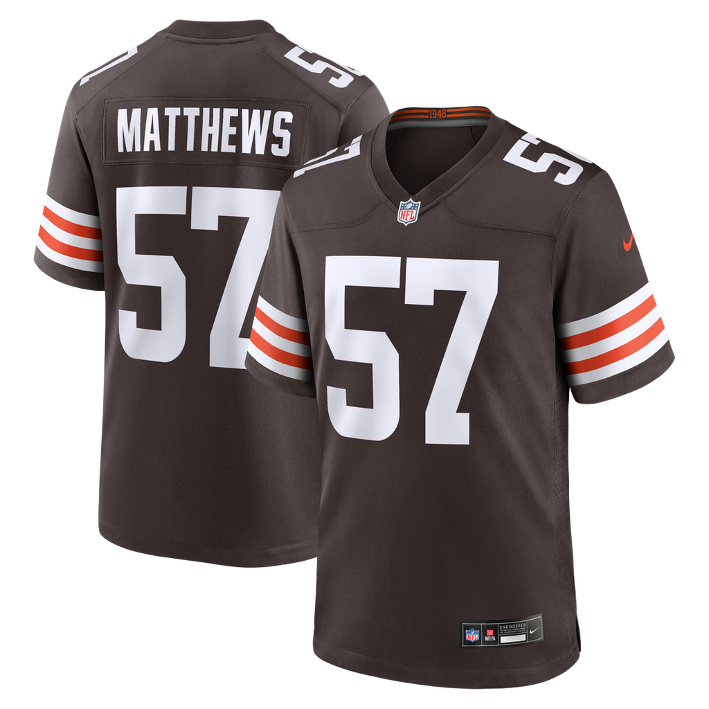 Cleveland Browns Clay Matthews Nike Brown Retired Player Game Jersey