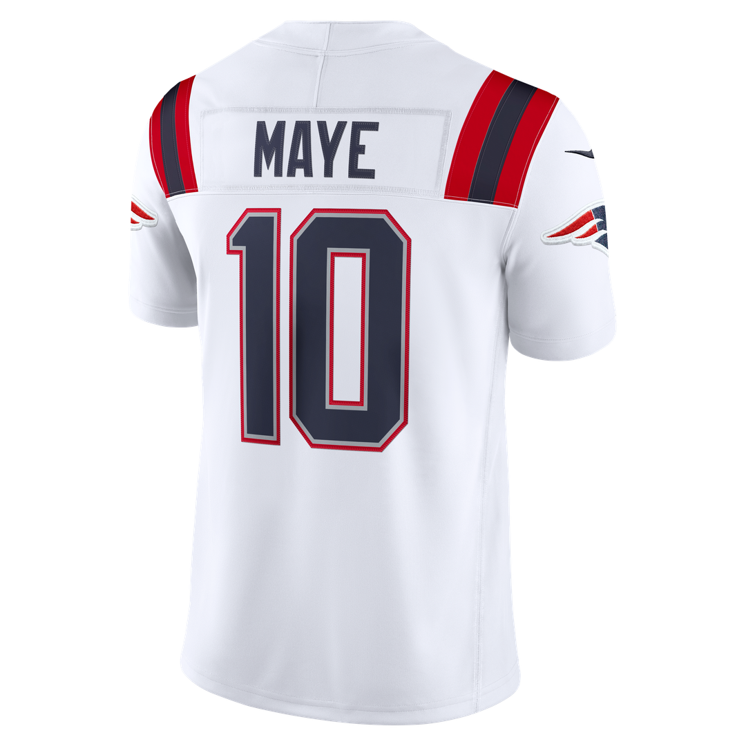 New England Patriots Drake Maye Nike White Vapor FUSE Stitched Limited Jersey