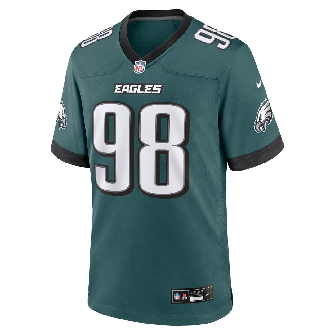 Philadelphia Eagles Jalen Carter Nike Midnight Green Game Jersey
