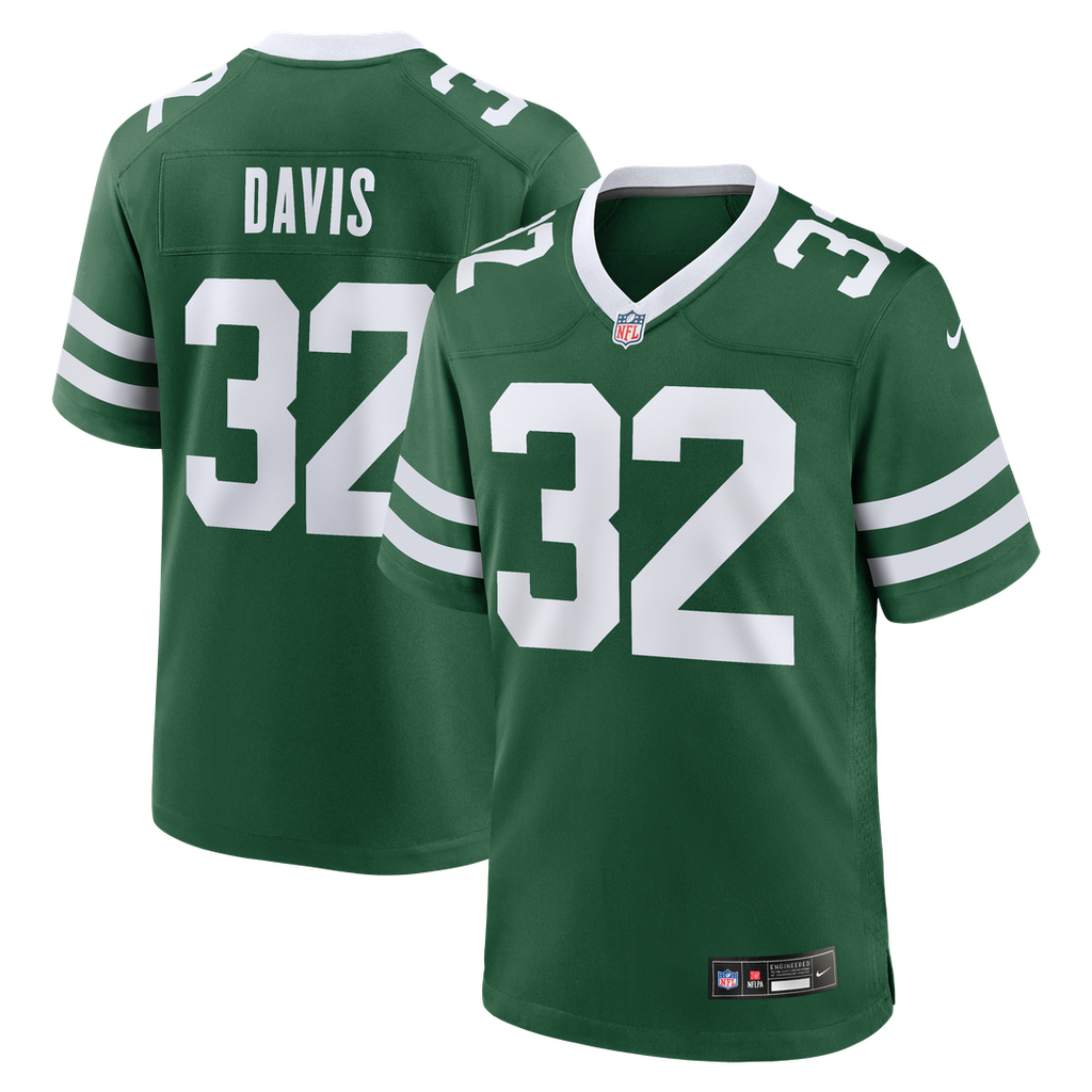 New York Jets Isaiah Davis Nike Legacy Green Game Jersey