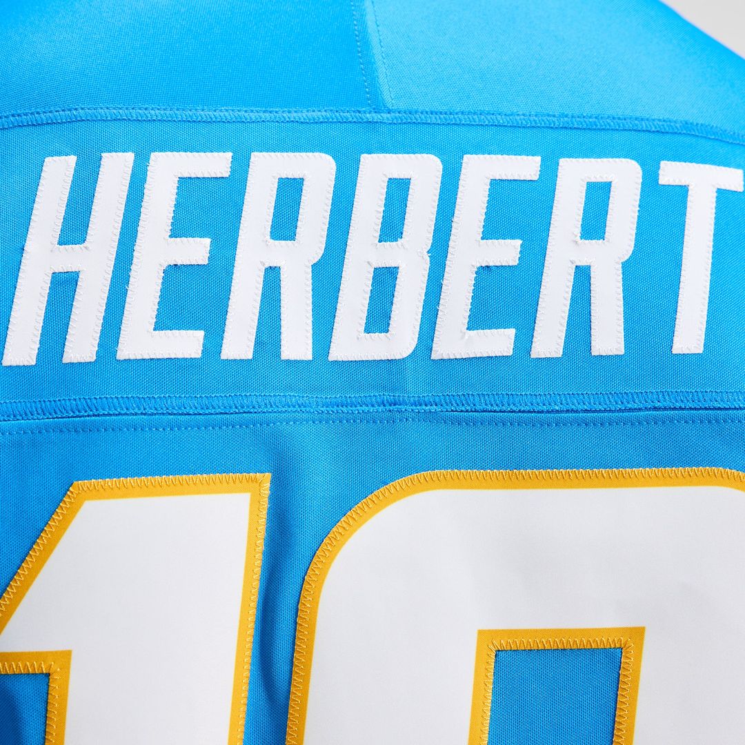 Los Angeles Chargers Justin Herbert Nike Navy Alternate Super Chargers Vapor FUSE Stitched Limited Jersey