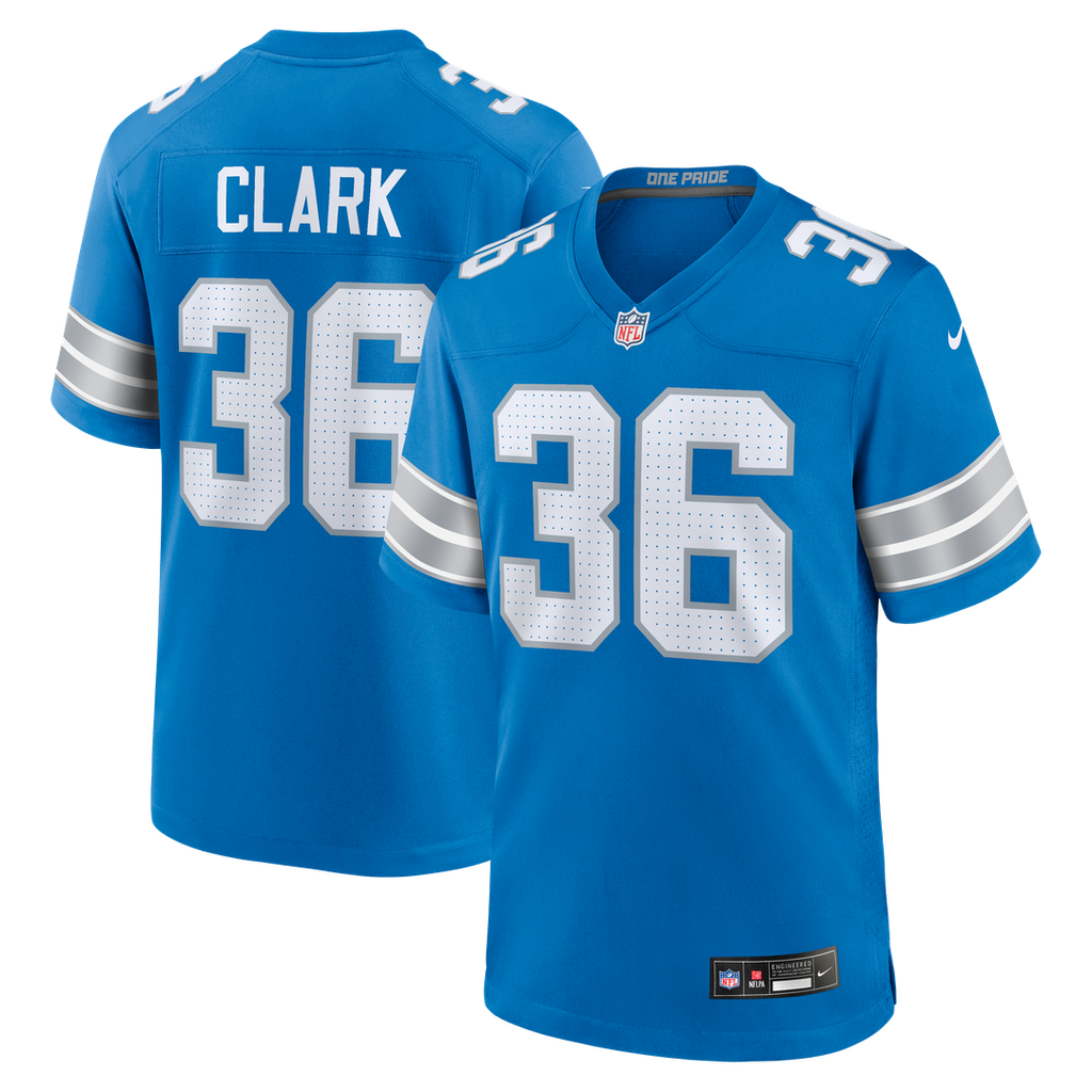 Detroit Lions Chuck Clark Nike Blue Game Jersey