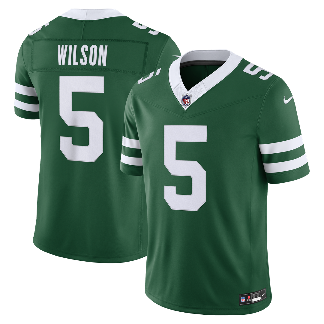 New York Jets Garrett Wilson Nike Legacy Green Team Vapor FUSE Stitched Limited Jersey