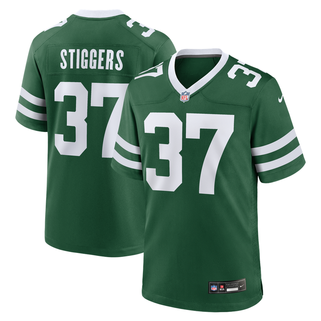 New York Jets Qwan'tez Stiggers Nike Legacy Green Game Jersey