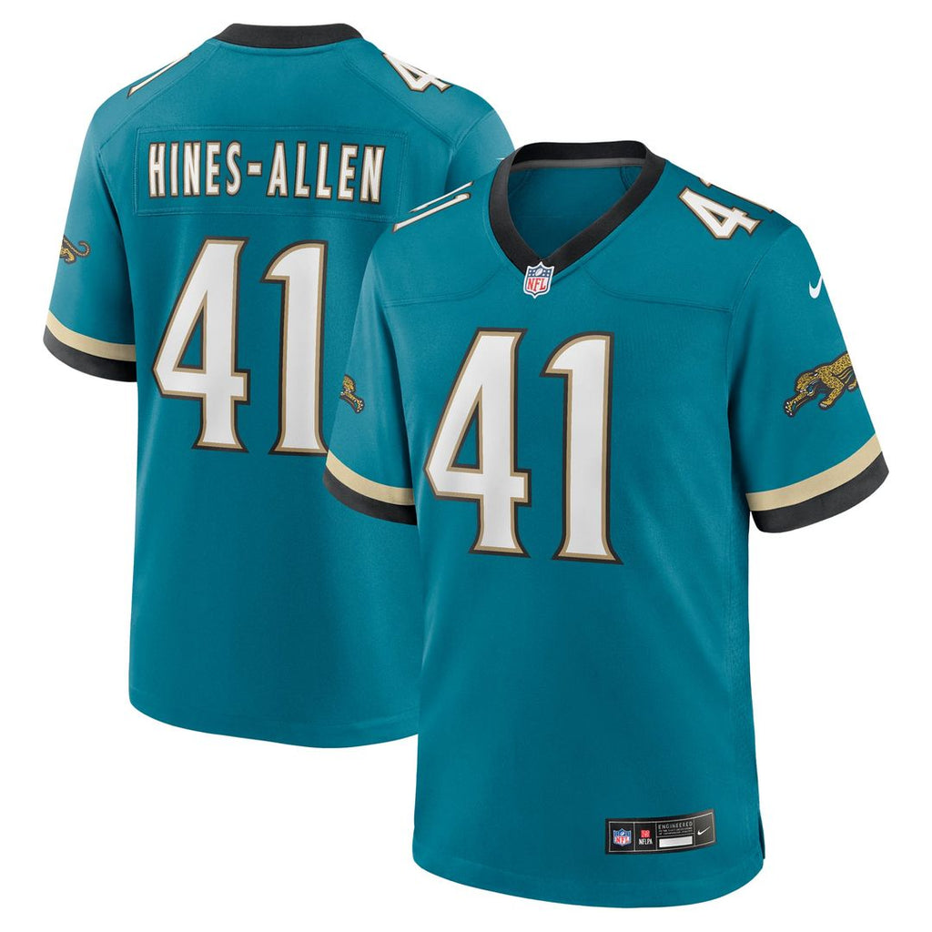 Jacksonville Jaguars Josh Hines - Allen Nike Teal Prowler Throwback Game Jersey