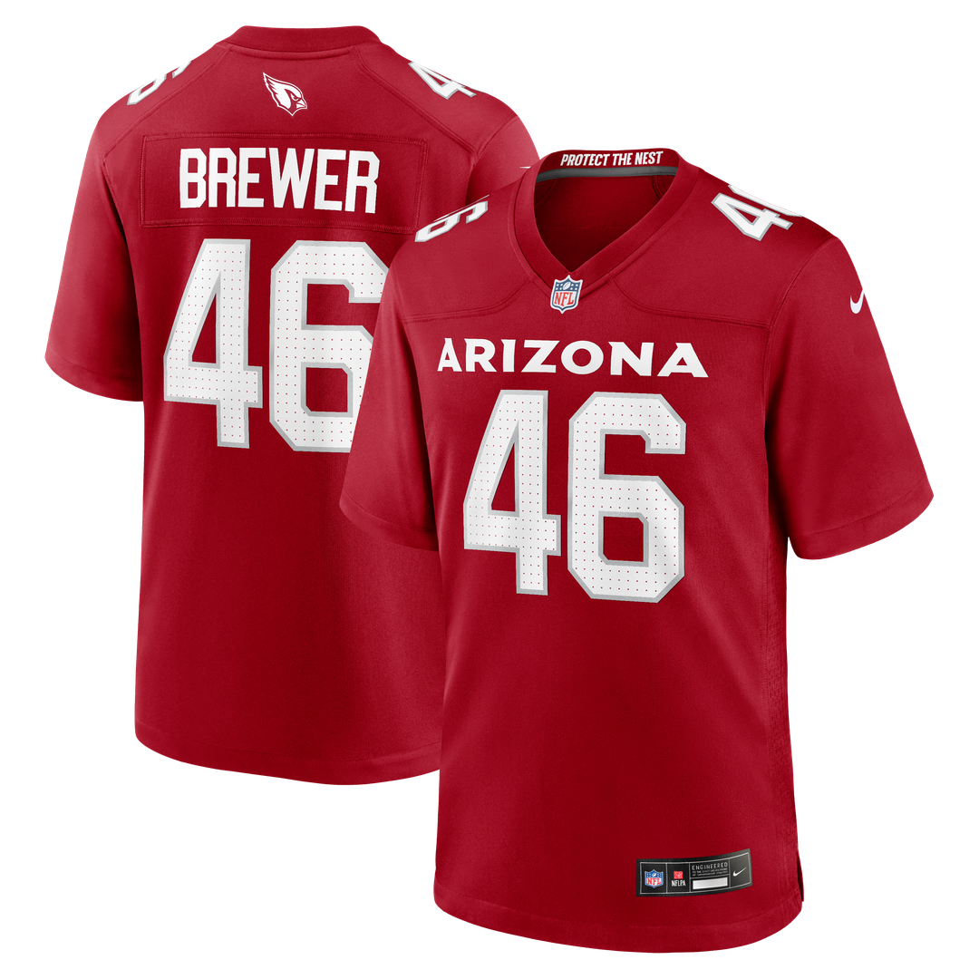 Arizona Cardinals Aaron Brewer Nike Cardinal Game Jersey