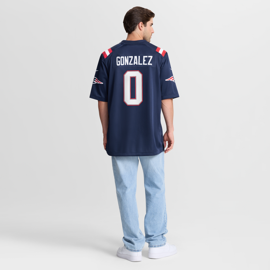 New England Patriots Christian Gonzalez Nike Navy Game Jersey