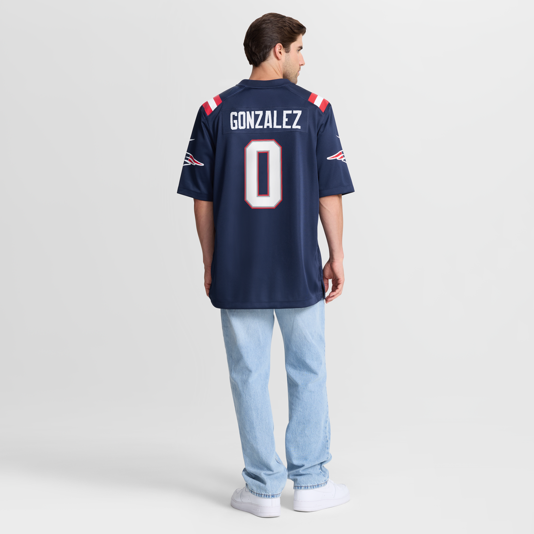 New England Patriots Christian Gonzalez Nike Navy Game Jersey