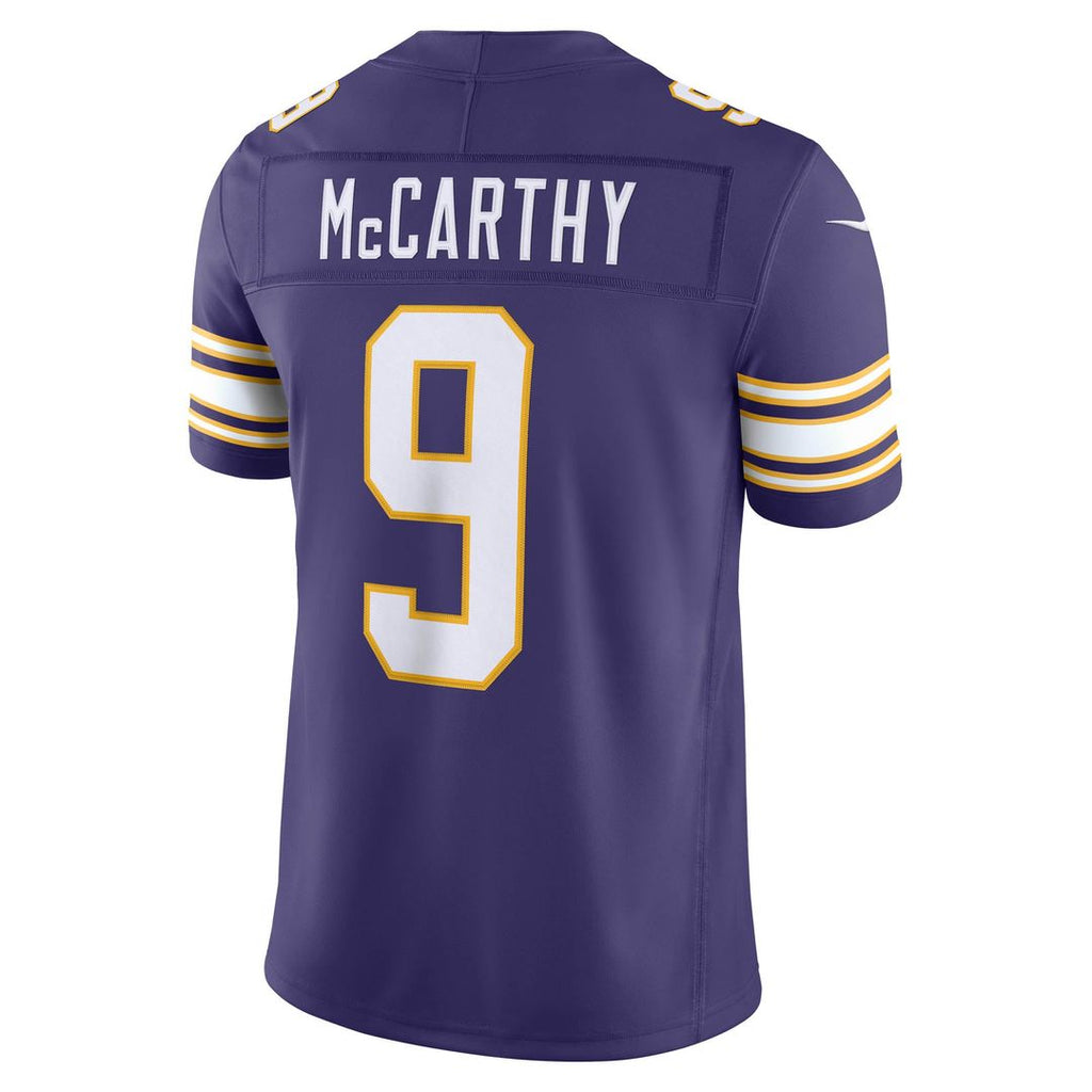 Minnesota Vikings J.J. McCarthy Nike Purple Alternate Classic Vapor FUSE Stitched Limited Jersey