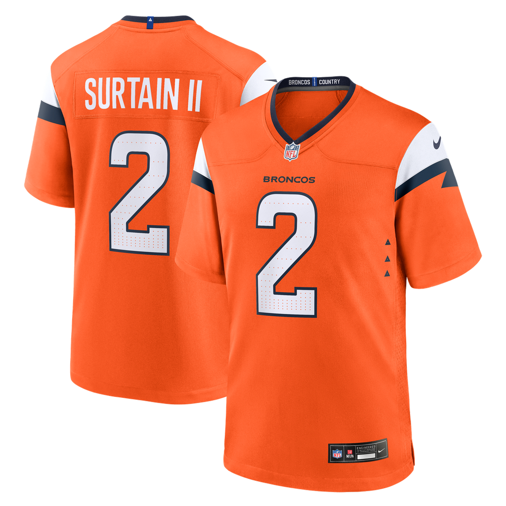 Denver Broncos Patrick Surtain II Nike Orange Game Jersey