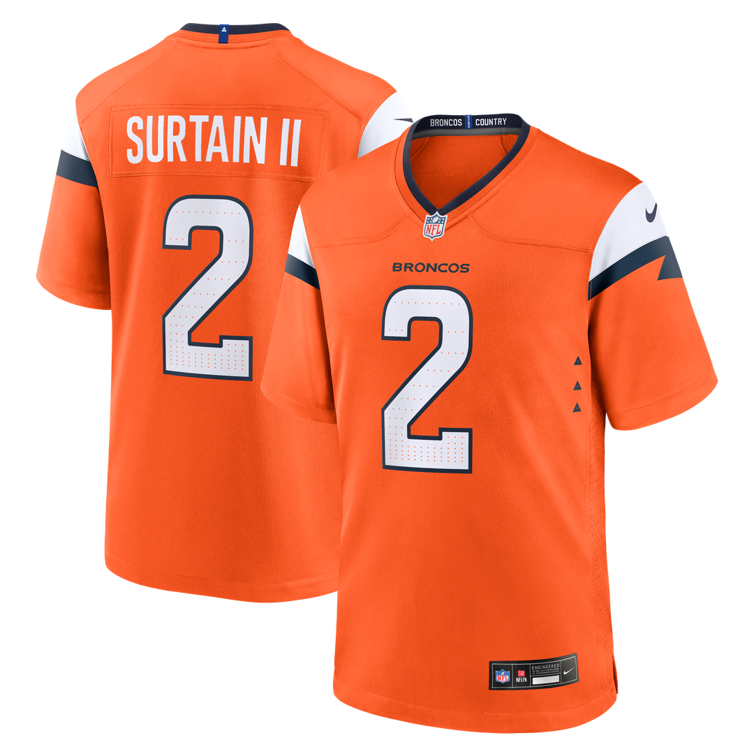 Denver Broncos Patrick Surtain II Nike Orange Game Jersey