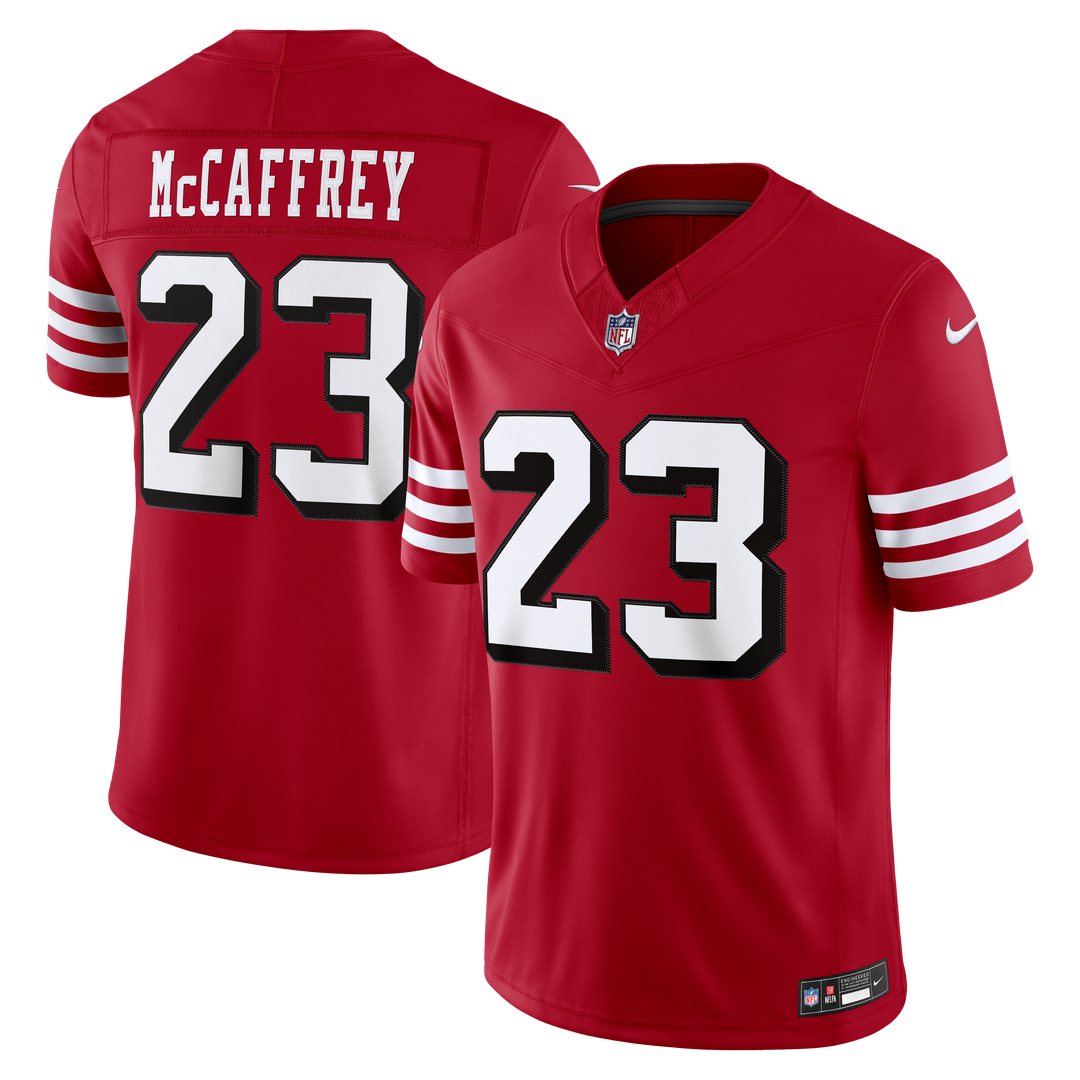 San Francisco 49ers Christian McCaffrey Nike Scarlet Alternate Vapor FUSE Stitched Limited Jersey