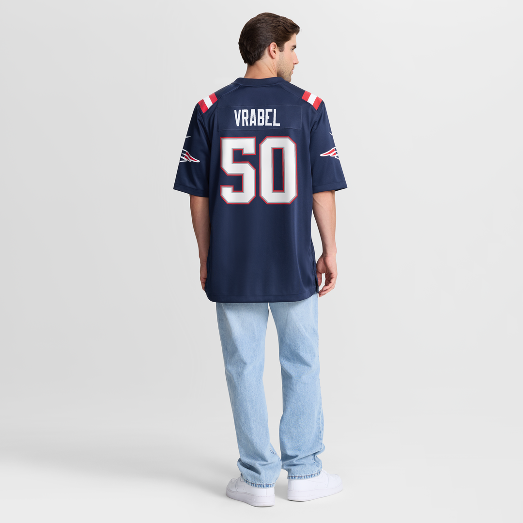 New England Patriots Mike Vrabel Nike Navy Retired Player Game Jersey