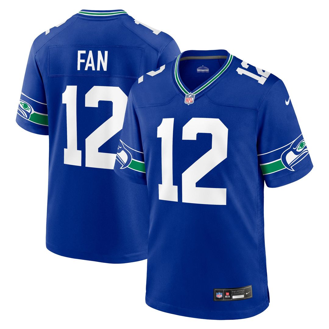 Seattle Seahawks 12s Nike Royal Throwback Game Jersey