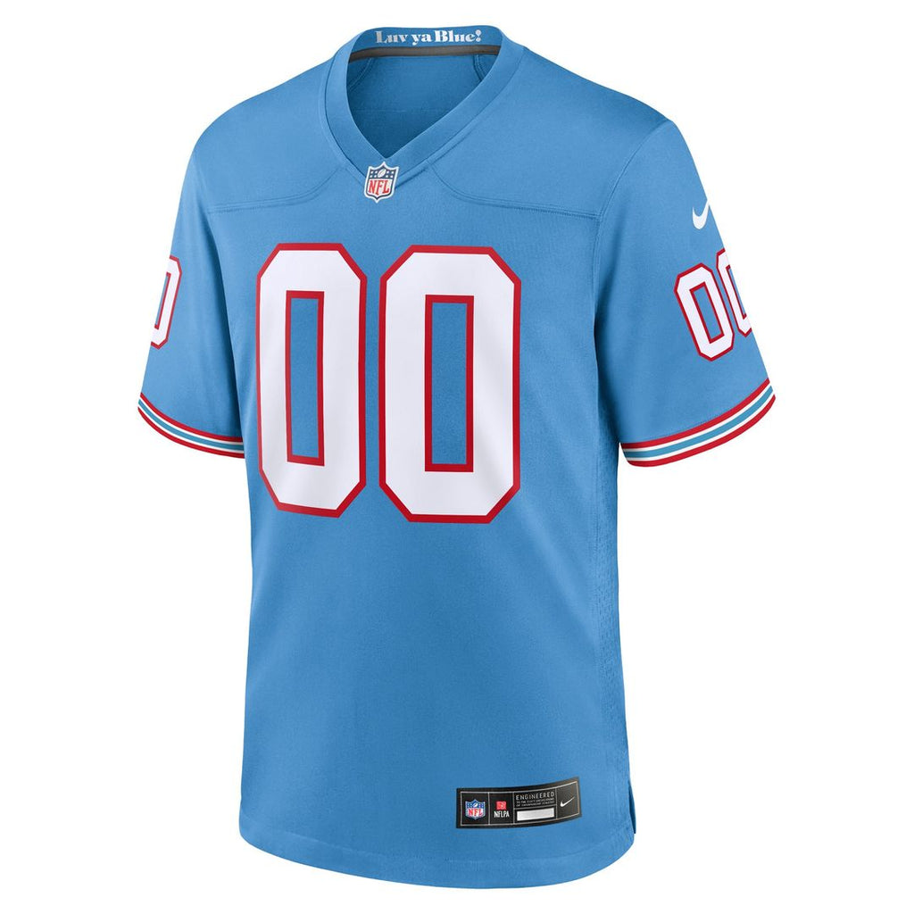 Tennessee Titans Nike Light Blue Oilers Throwback Custom Jersey