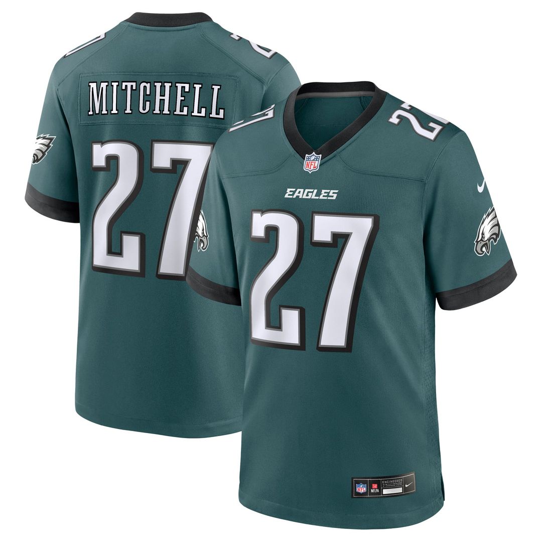 Philadelphia Eagles Quinyon Mitchell Nike Midnight Green Game Jersey
