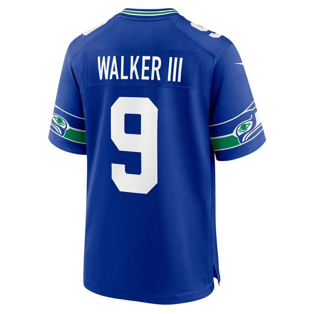 Seattle Seahawks Kenneth Walker III Nike Royal Throwback Game Jersey