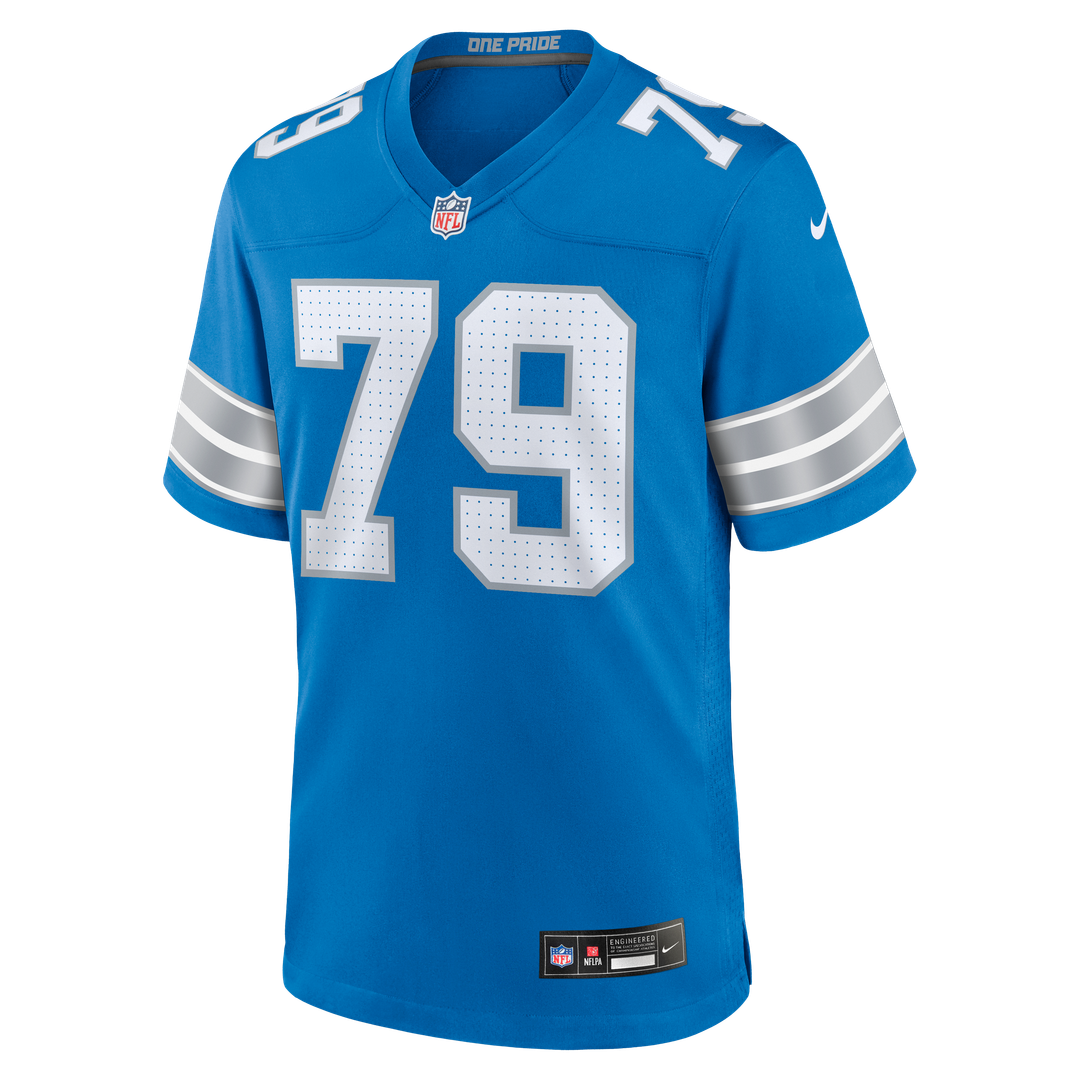 Detroit Lions Larry Borom Nike Blue Game Jersey
