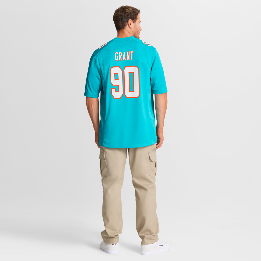Miami Dolphins Kenneth Grant Nike Aqua Game Jersey