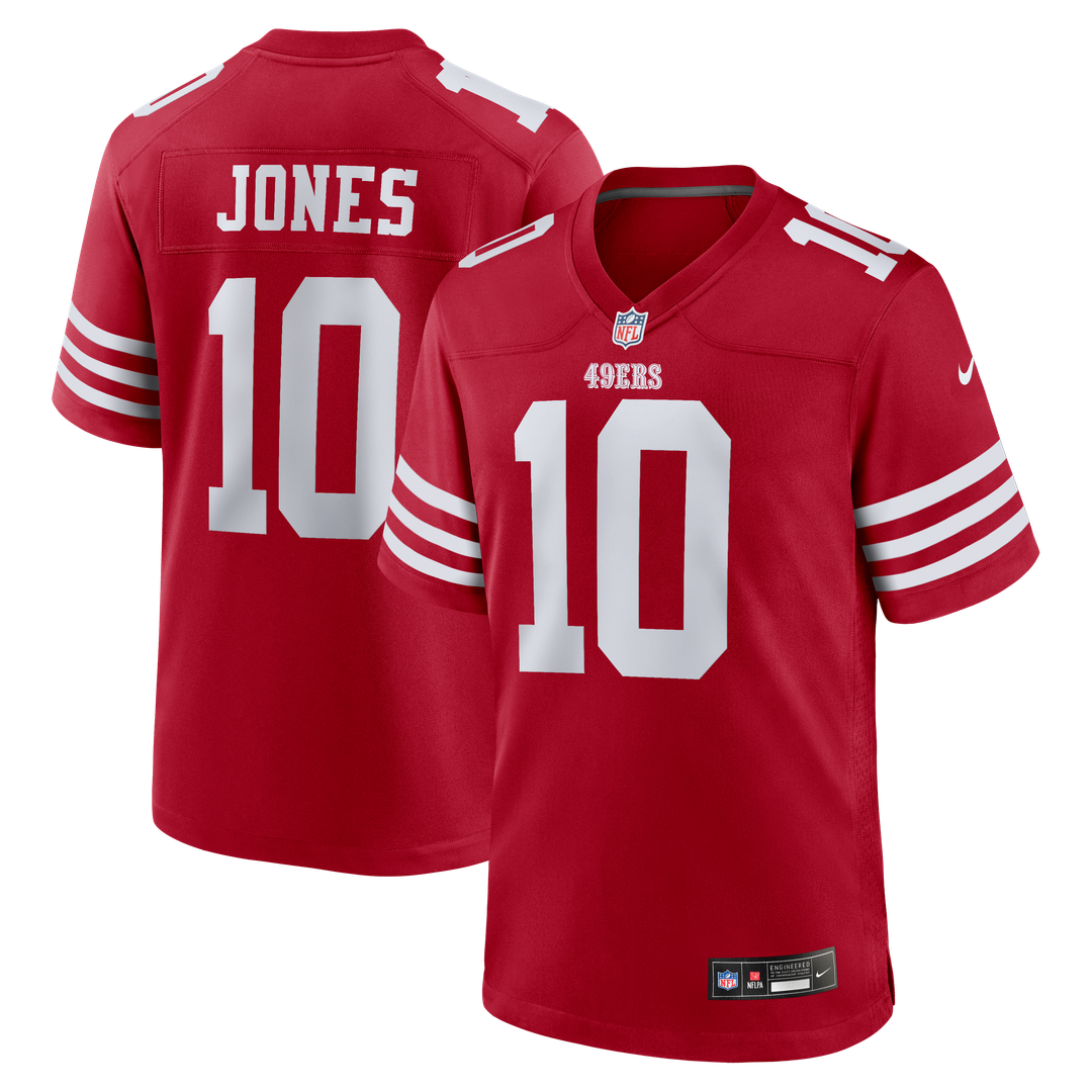 San Francisco 49ers Mac Jones Nike Scarlet Game Jersey