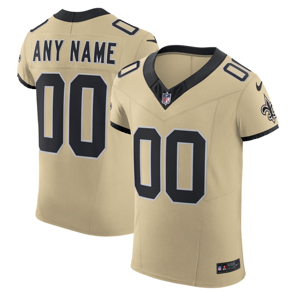New Orleans Saints Nike Gold Alternate Vapor FUSE Elite Custom Jersey