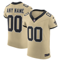 New Orleans Saints Nike Gold Alternate Vapor FUSE Elite Custom Jersey