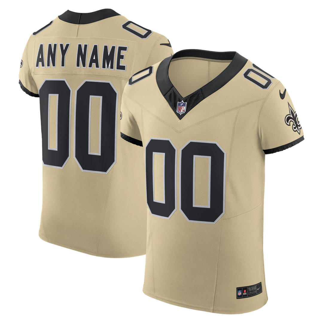 New Orleans Saints Nike Gold Alternate Vapor FUSE Elite Custom Jersey