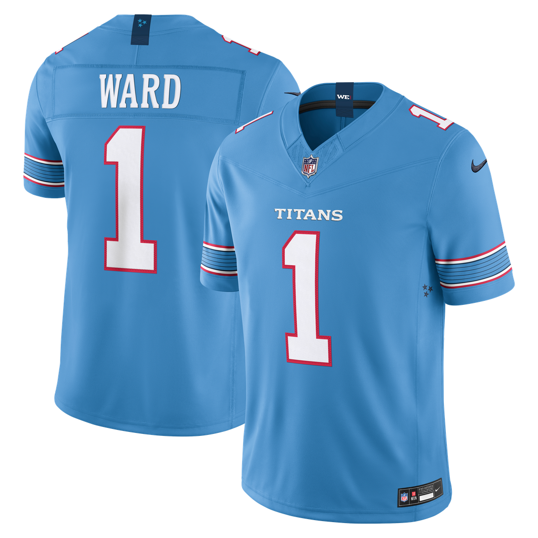 Tennessee Titans Cameron Ward Nike Light Blue Team Vapor FUSE Stitched Limited Jersey