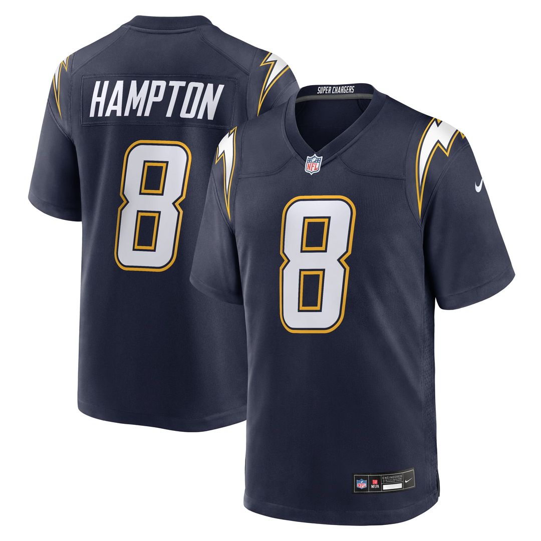 Los Angeles Chargers Omarion Hampton Nike Navy Alternate Super Chargers Game Jersey