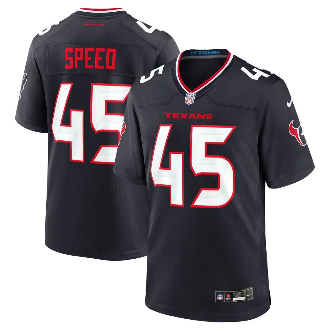 Houston Texans E.J. Speed Nike Navy Game Jersey