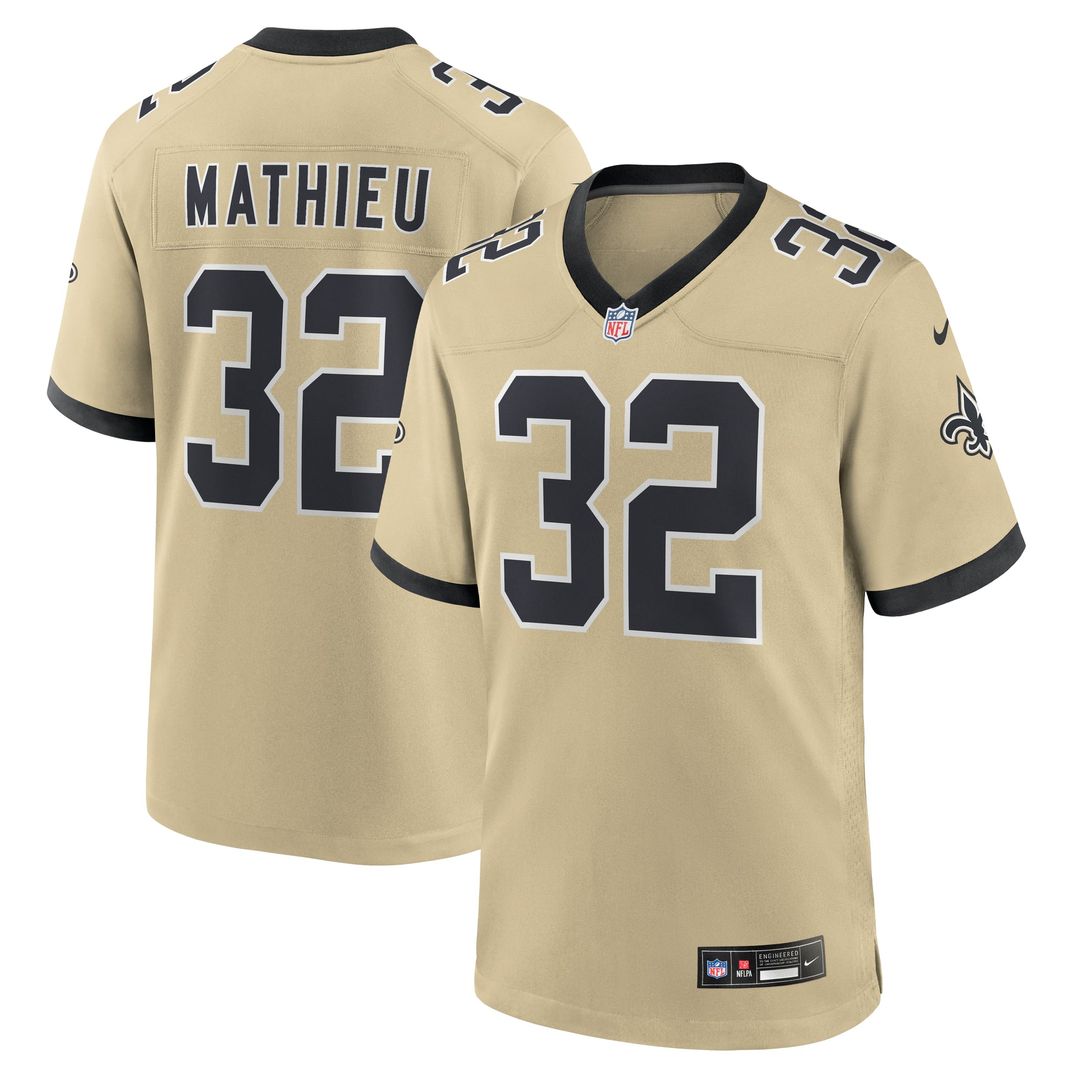 New Orleans Saints Tyrann Mathieu Nike Gold Gameday Golds Alternate Game Jersey