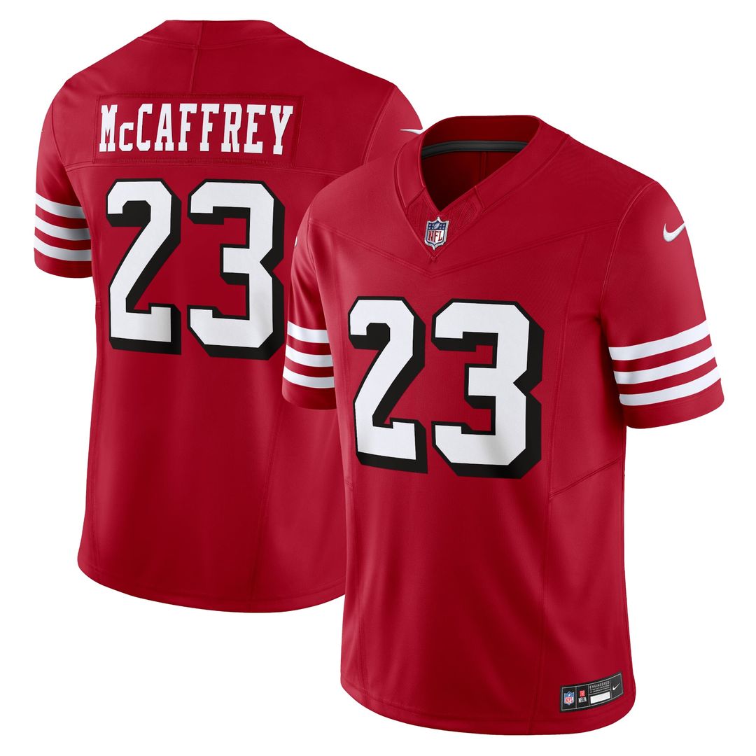 San Francisco 49ers Christian McCaffrey Nike White Vapor FUSE Limited Jersey