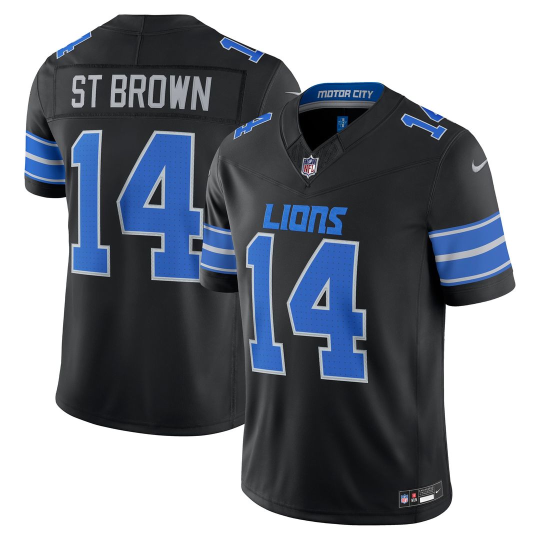 Detroit Lions Amon - Ra St. Brown Nike Black Alternate Vapor FUSE Stitched Limited Jersey