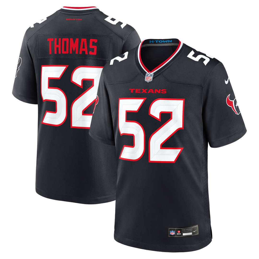 Houston Texans Xavier Thomas Nike Navy Game Jersey