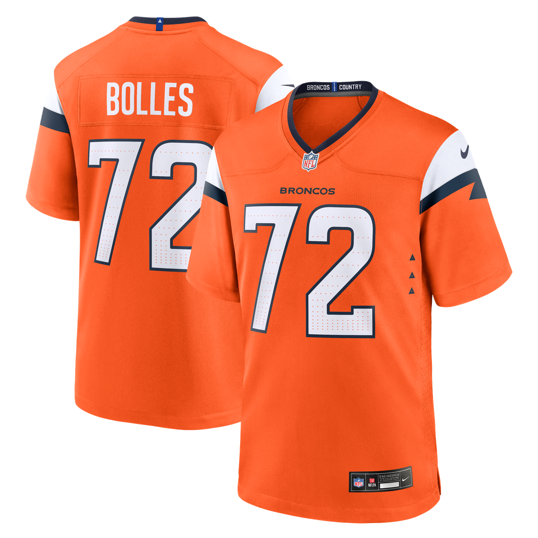 Denver Broncos Garett Bolles Nike Orange Game Jersey